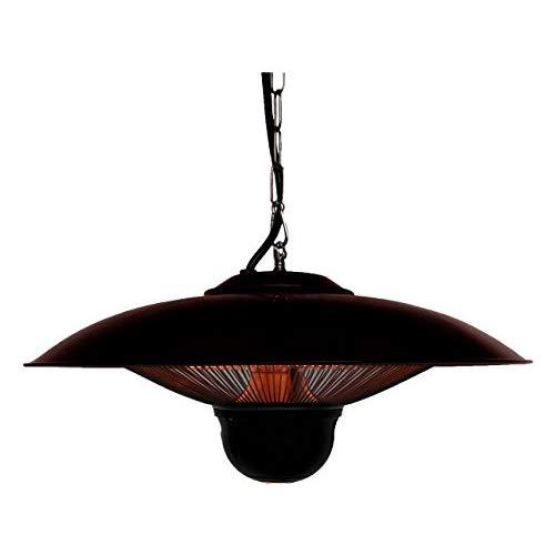Ener-G+ Indoor/Outdoor Ceiling Electric Patio Heater with LED Light and Remote Control, Black