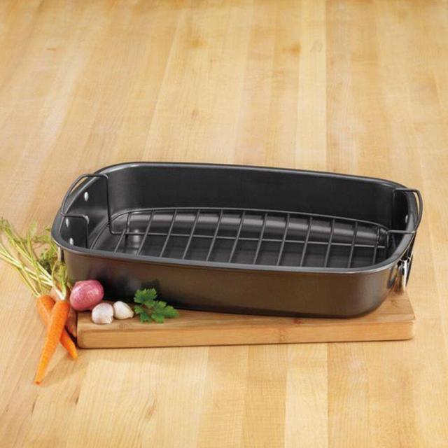 Cuisinart 17" Non-Stick Steel Roaster Pan with Rack