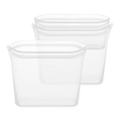 Zip Top Reusable 100% Platinum Silicone Container 3 Bag Set (2 Sandwich Size/1 Snack Size)