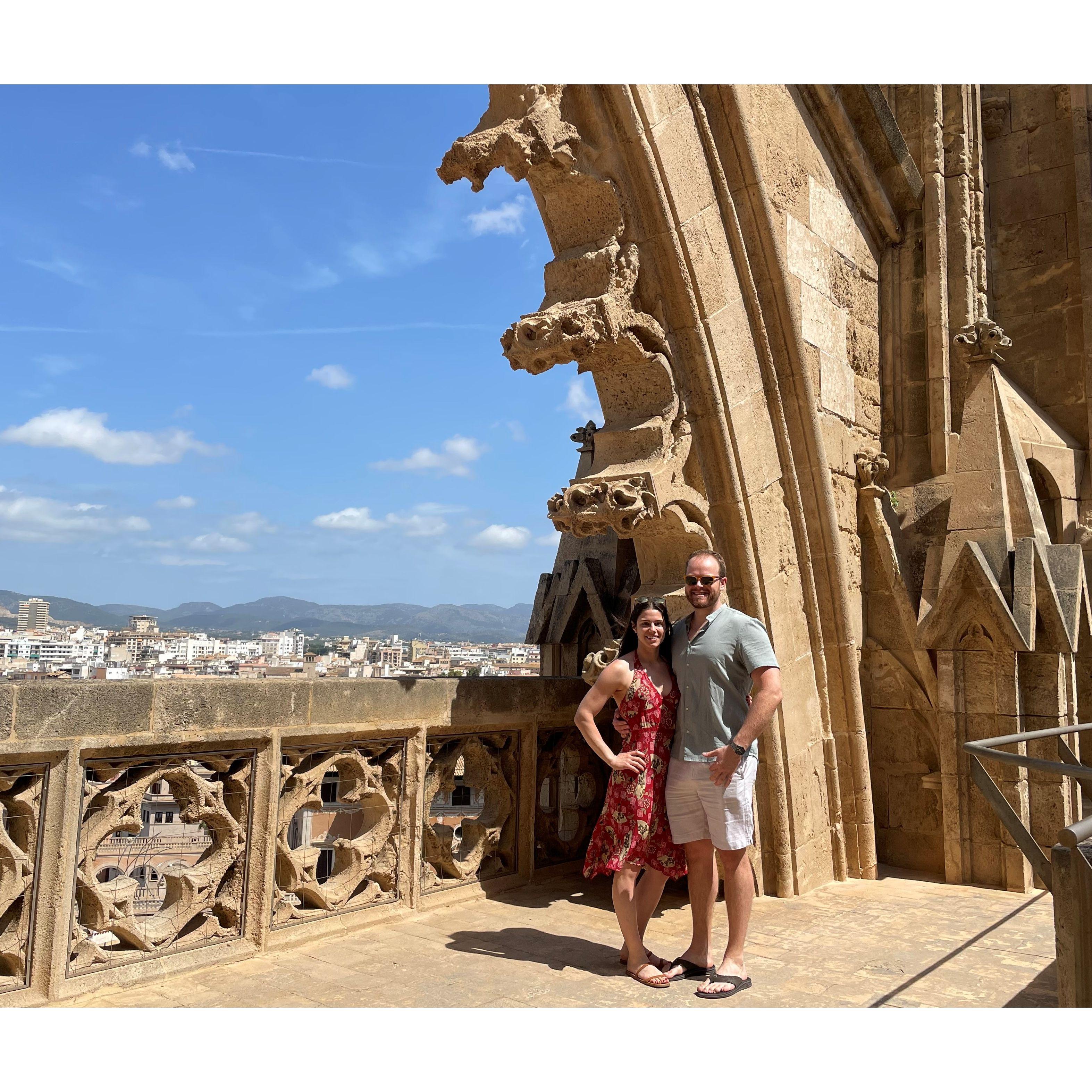 On top of the Catedral-Basilica de Santa Maria de Mallorca in Palma de Mallorca, Spain