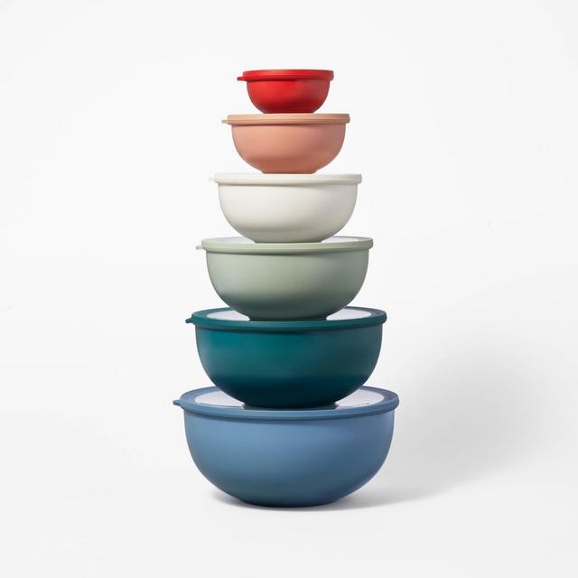 12pc Plastic Mixing Bowl Set with Lids - Figmint™