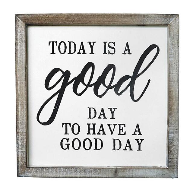 SANY DAYO HOME Wall Decor Signs with Inspirational Sayings 12 x 12 inches Rustic Wood Framed Modern Farmhouse Wall Hanging Art - Today is A Good Day to Have A Good Day