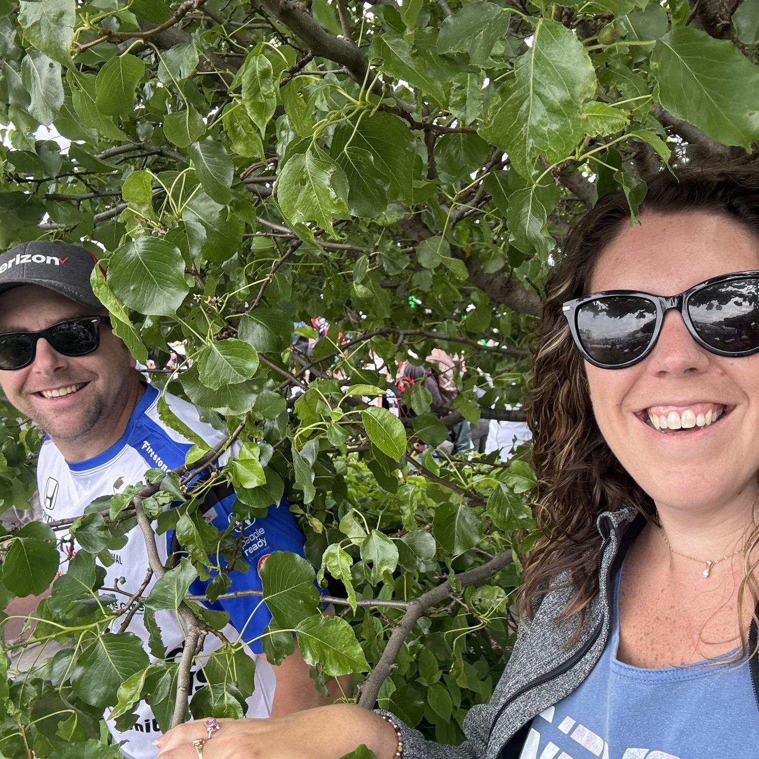 The things Olivia does to help Matt see the podium ceremony at Road America…