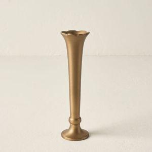 Magnolia: Scalloped Brass Bud Vase Tall