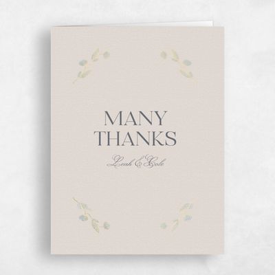 Dark Pastel Blue Wedding Thank You - Isolde Portrait Foil