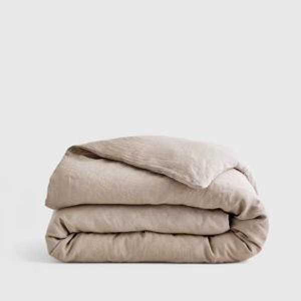 Toffee Color European Linen Duvet Cover - King/Cal King