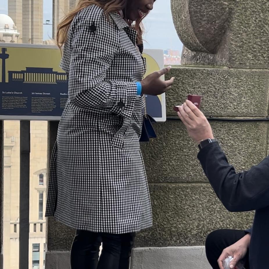 The proposal at the liver-bird building - Liverpool