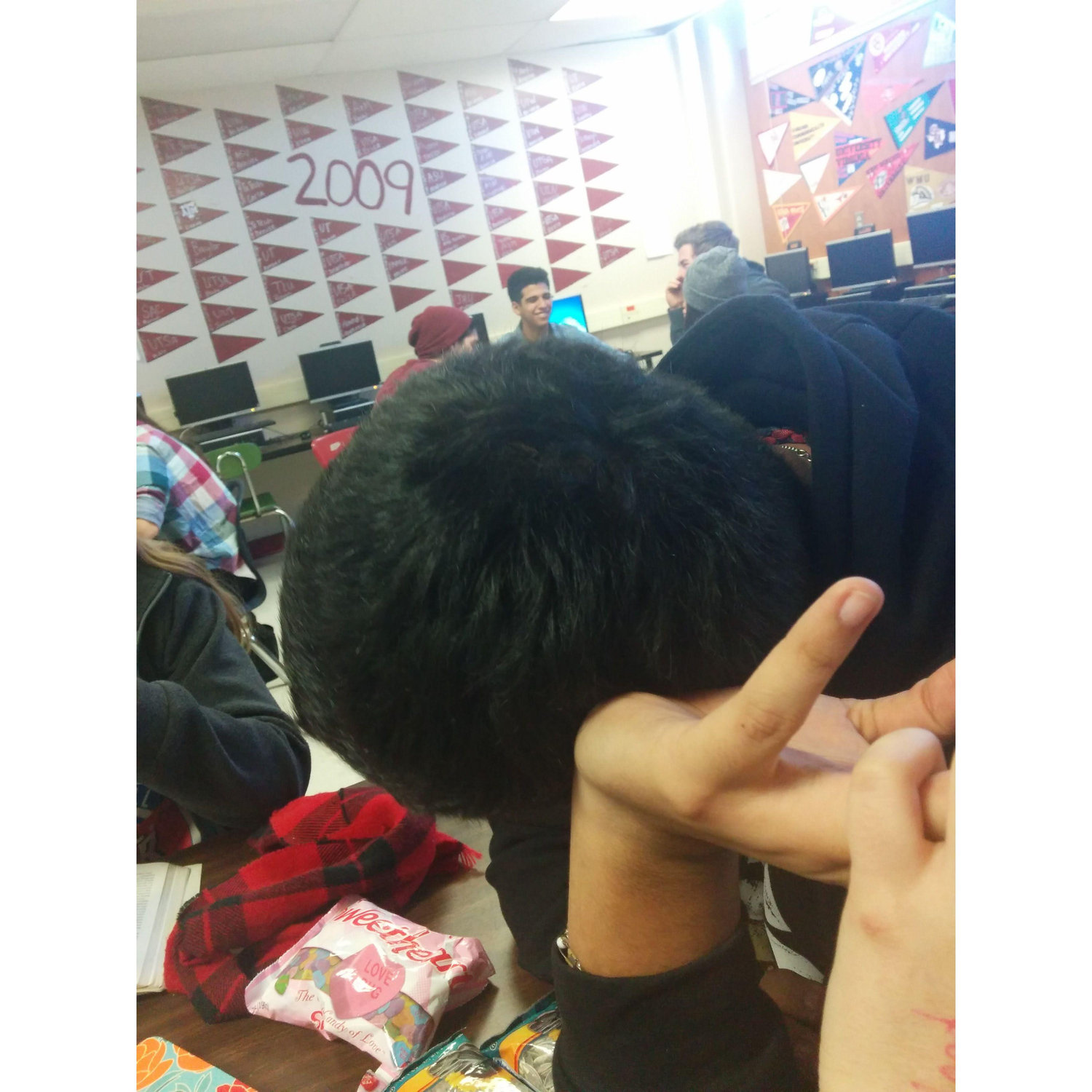 February 26, 2015 - Lydia's photo from when Austin would visit Lydia in her AVID class.