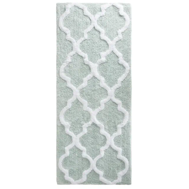 Hastings Home 100% Cotton Trellis Bathroom Mat/Rug - Seafoam