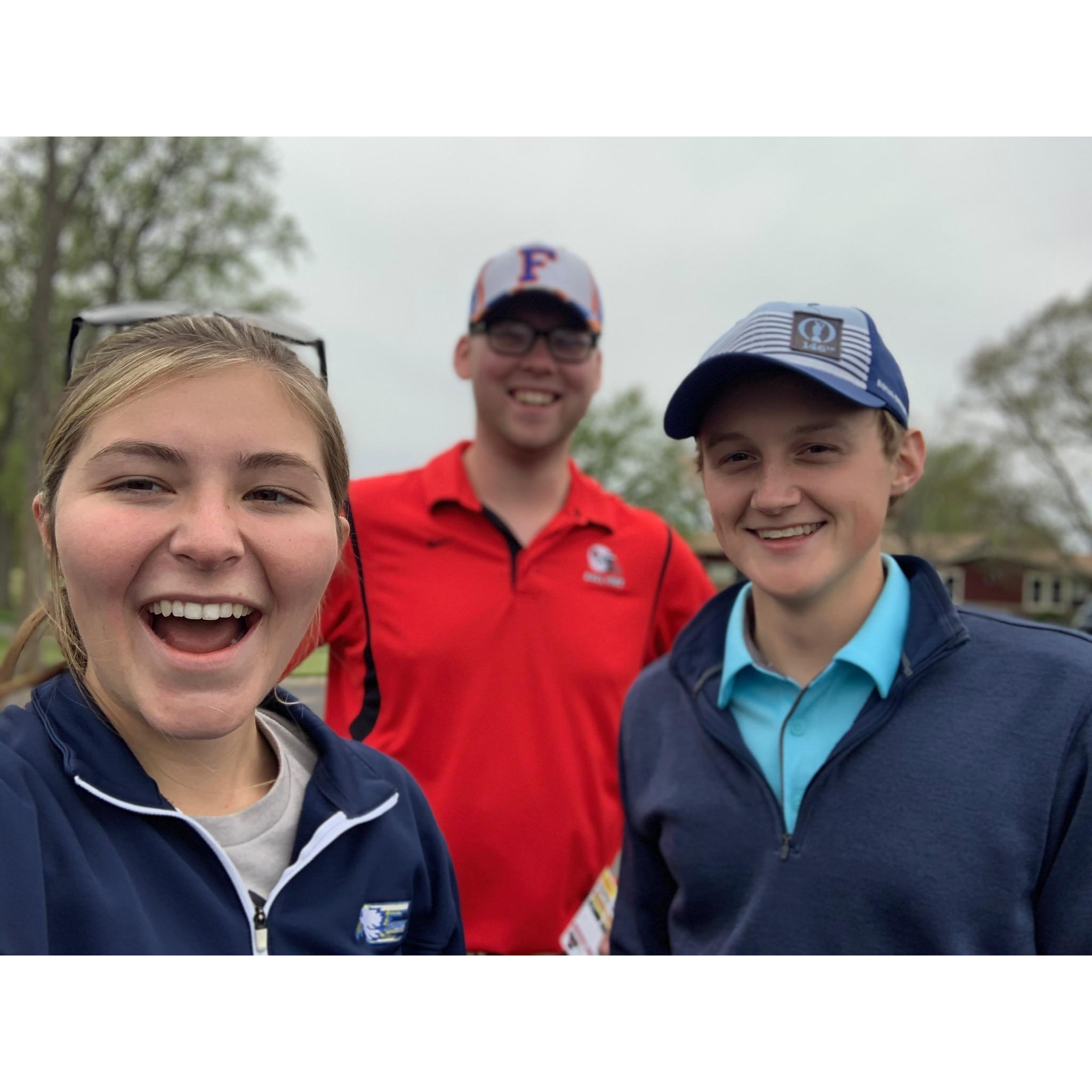 Playing some golf in Muncie with Joseph's best man,  Adam Haynes.