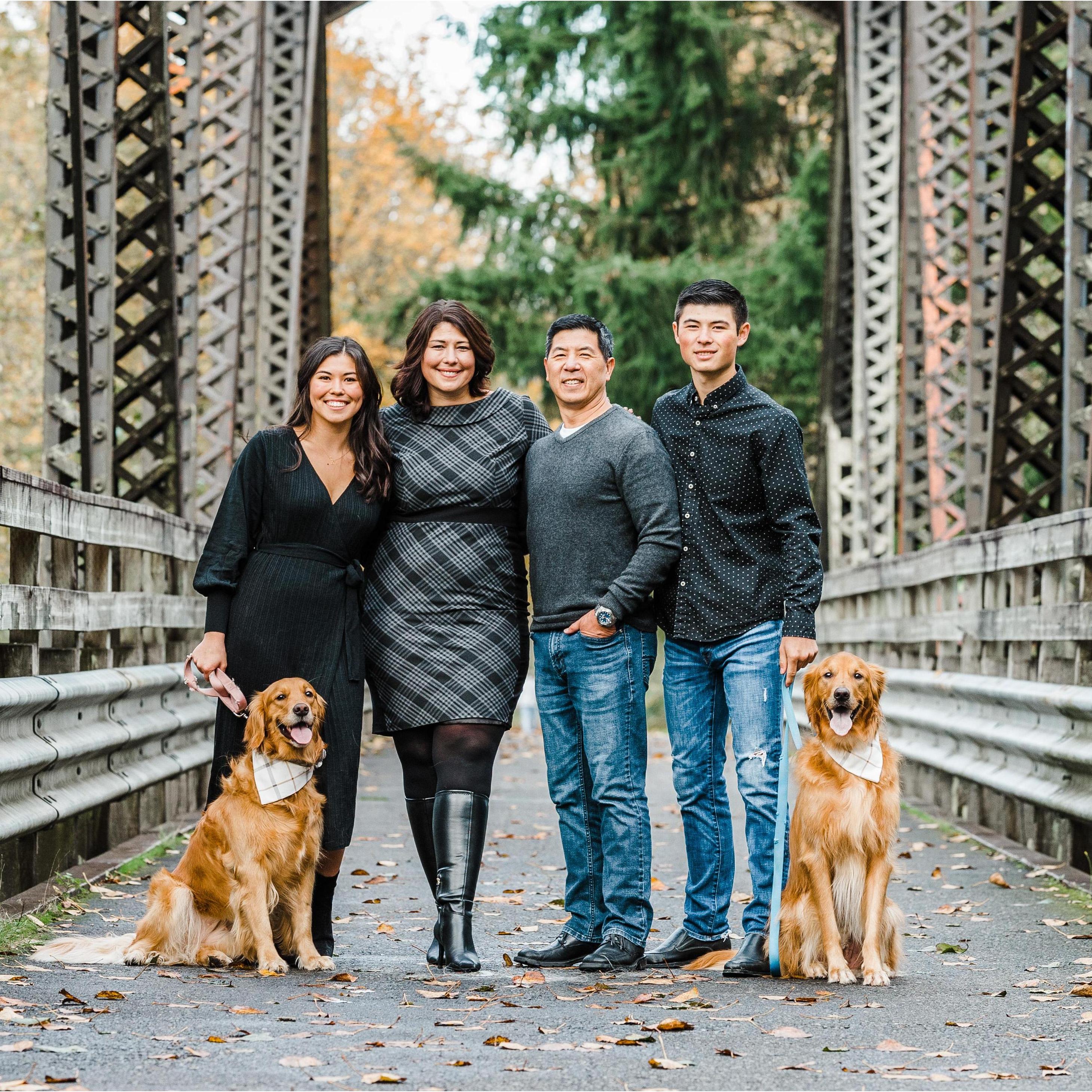 Marin's family and their dogs, Indy and Ella.