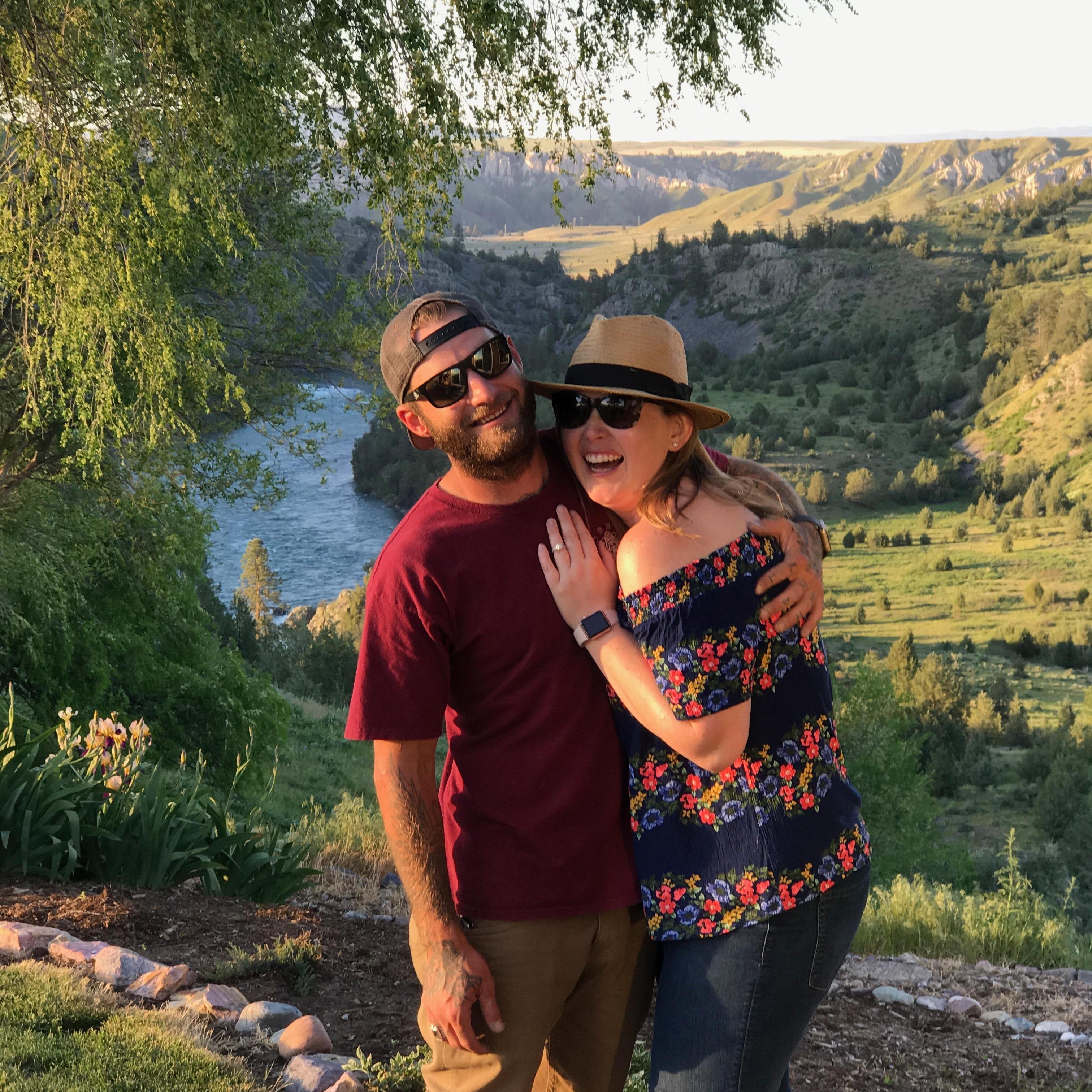 We were engaged Saturday, May 27, 2017 at Marchi Ranch, on the back deck overlooking the Flathead River.