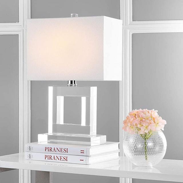 Safavieh Lighting Collection Town Square Crystal 21-inch Bedroom Living Room Home Office Desk Nightstand Table Lamp (LED Bulb Included)