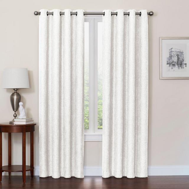 Quinn 54-Inch Grommet Top 100% Blackout Window Curtain Panel in White