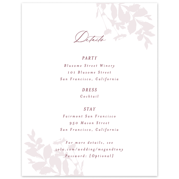 Zola Wedding Enclosure Cards - Burnett