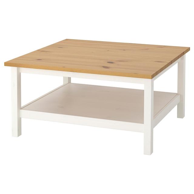 HEMNES Coffee table, white stain/light brown35 3/8x35 3/8 "