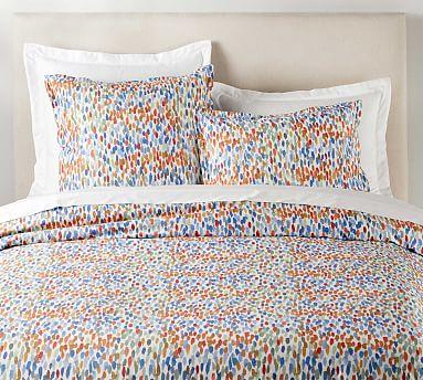 Annabel Watercolor Dot Organic Percale Duvet & Shams