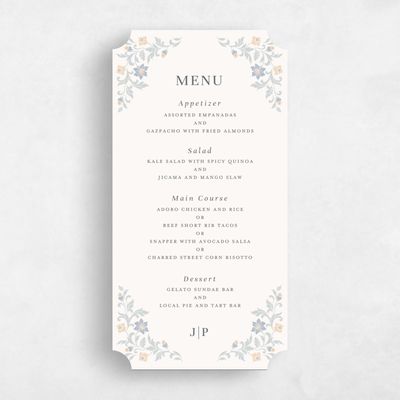 Beige Ticket Wedding Menu - Petal