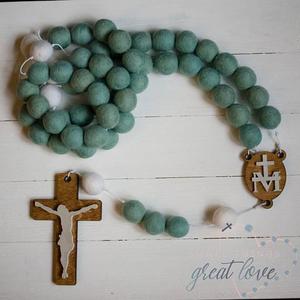 Sea of Galilee Wall Rosary - Catholic Rosary - Felt Ball Rosary - Wall Rosary - Baptism Gift - Catholic Gift - First Communion Gift