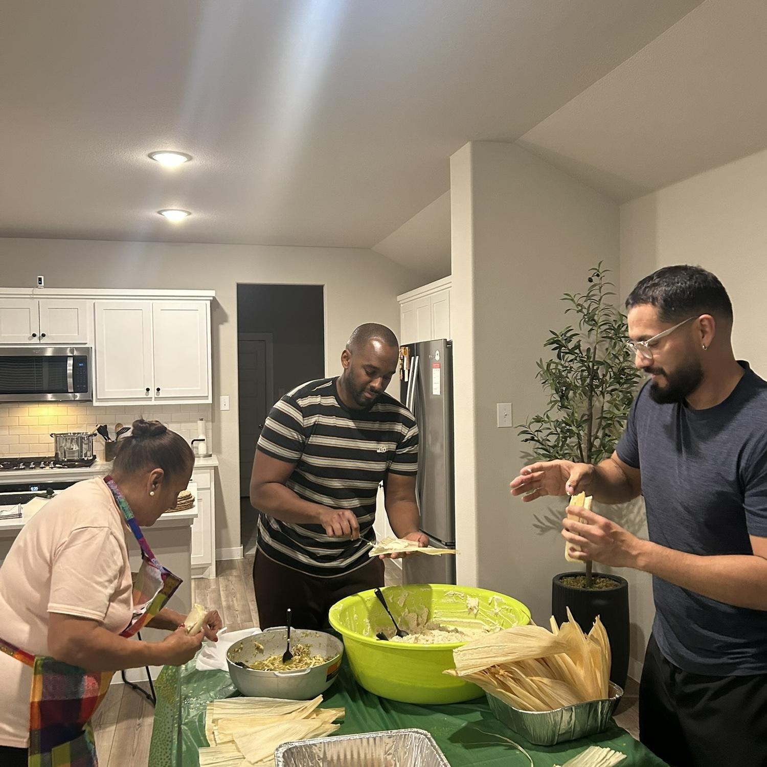 Learning to make tamales with Sam’s mom. 2024.