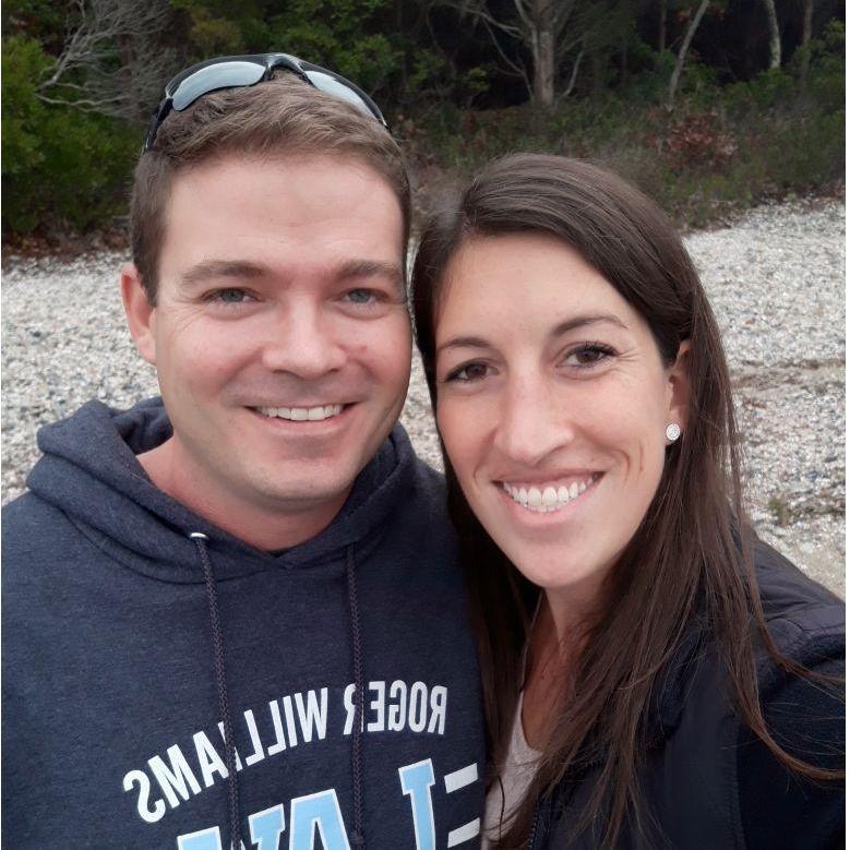 One of our first photos together on one of our many pandemic walks