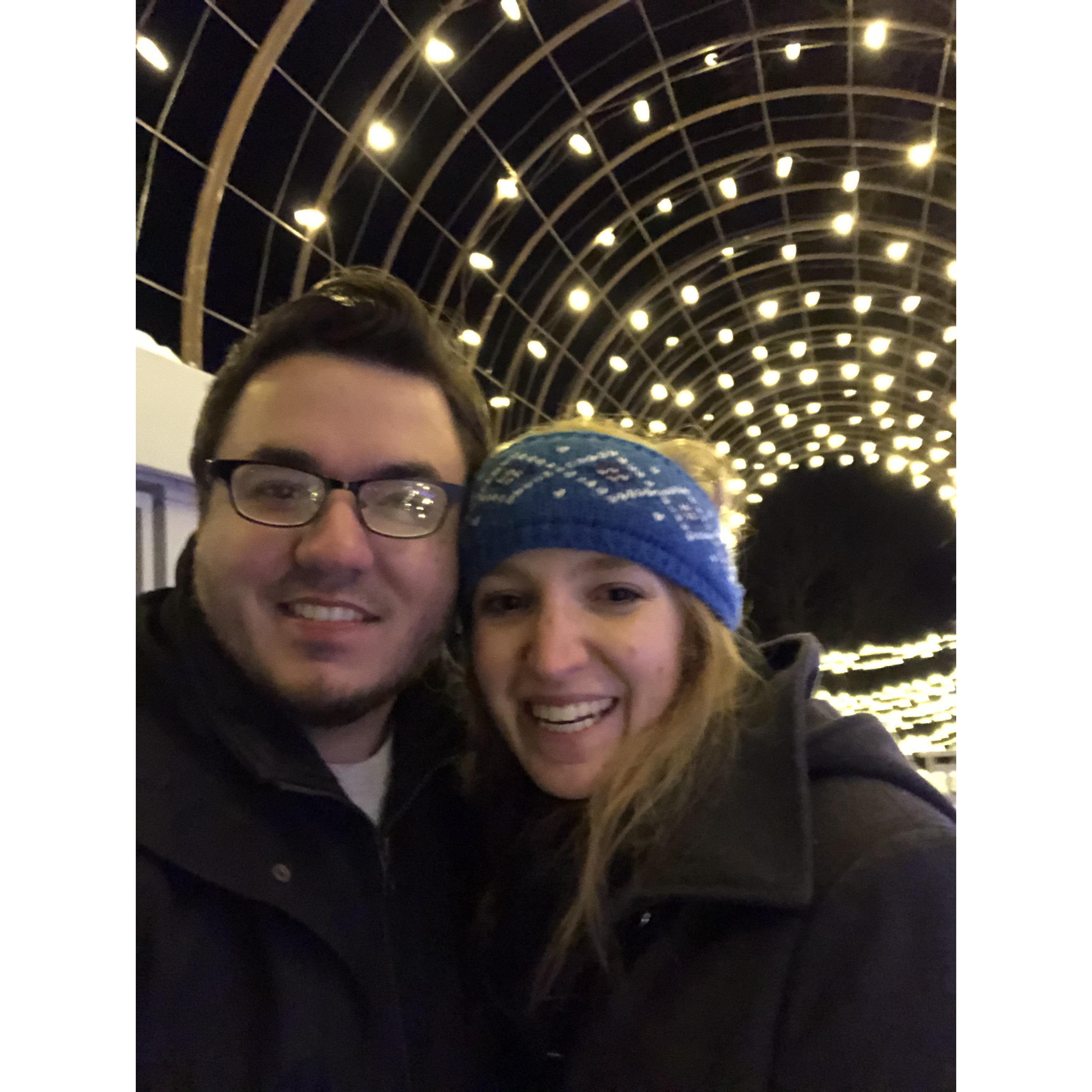 Enjoying the Christmas lights at the Minnesota Arboretum. December 2018