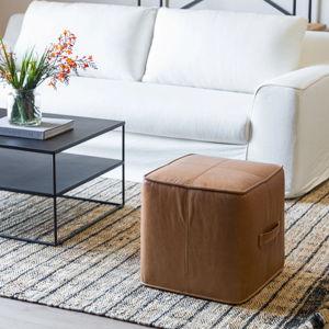 Alzira leather pouff
