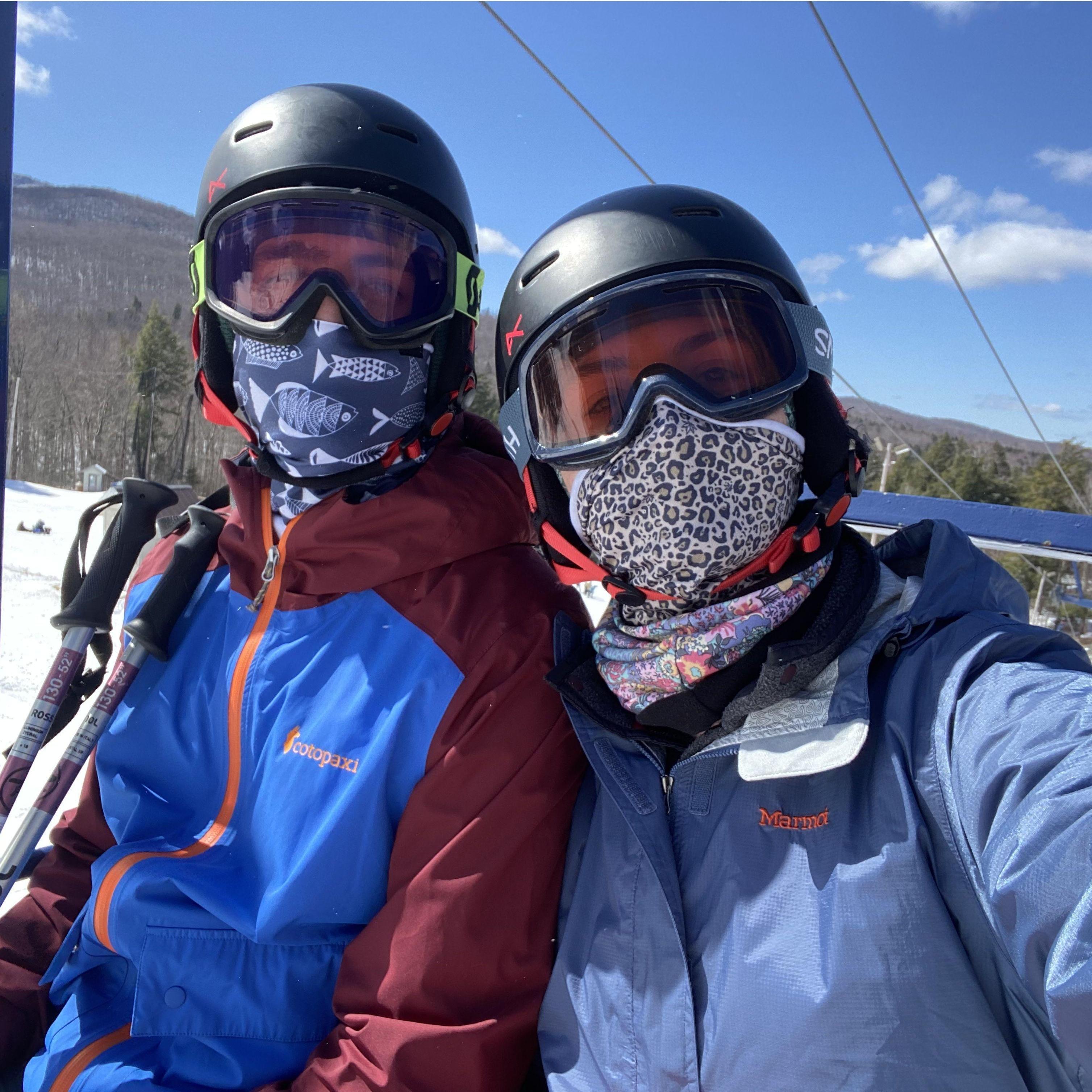 Zach’s first (and last) time skiing with Tekla