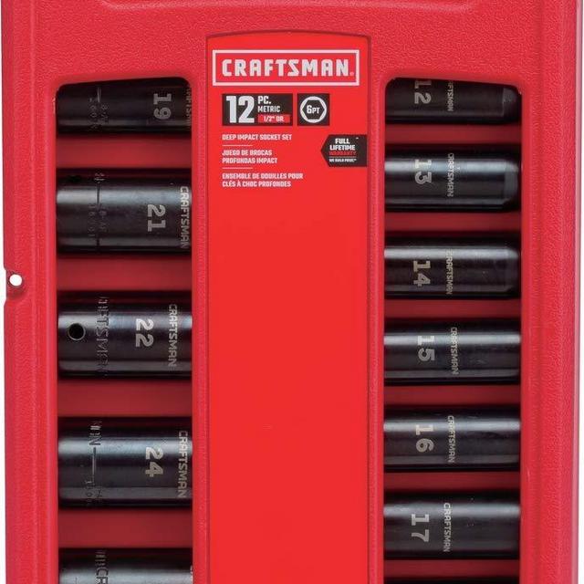 CRAFTSMAN Impact Socket Set, Metric, 1/2-Inch, 12-Piece (CMMT15887)
