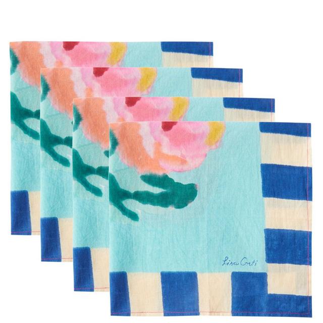 Lisa CortiSet of four Nizam floral-print cotton napkins