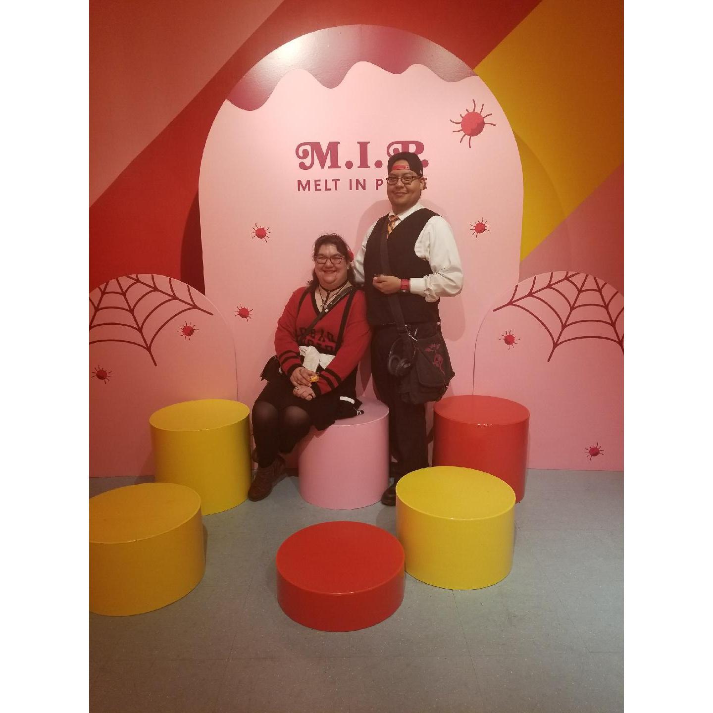 This was taken the weekend of our first birthday together on a date to the Museum of Ice Cream