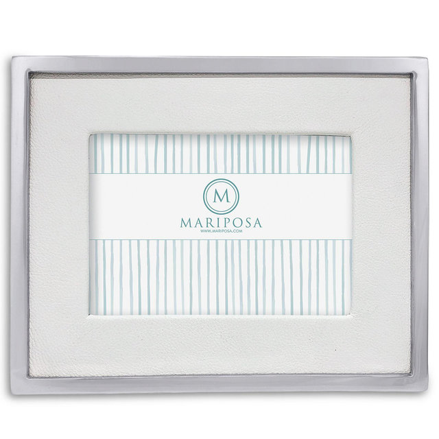 Mariposa Mariposa Leather with Metal Border Frame, 5" x 7"