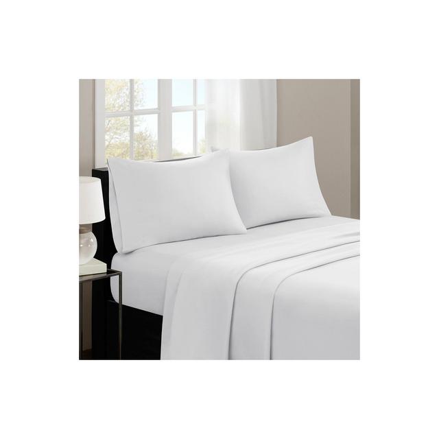 Queen 3M Microcell All Season Moisture Wicking Lightweight Sheet Set White
