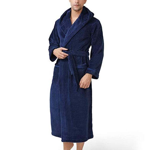 DAVID ARCHY Men's Soft Fleece Plush Robe Full Length Long Bathrobe