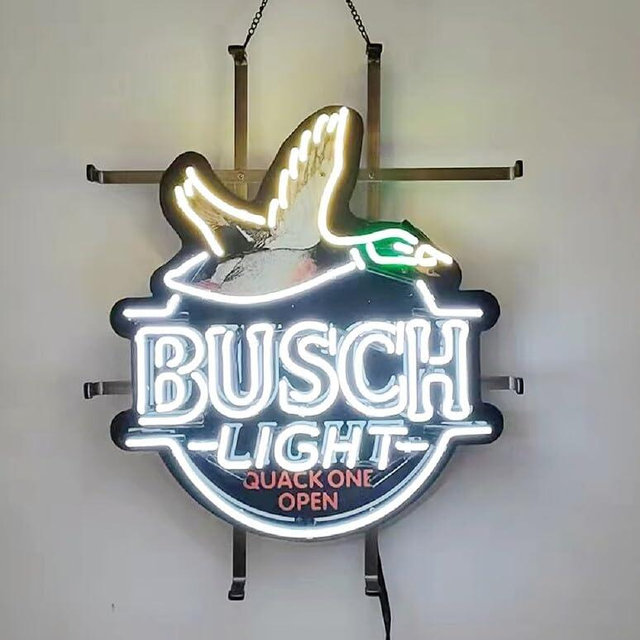 New Handmade Flying Duck Beer Neon Sign Light Real Glass Neon Bar Signs For Home Bar Pub Man Cave Party Shop Store Recreation Room Home Room Garage Wall Windows Display Handcraft Artwork Gift 19x15