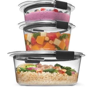 Rubbermaid Brilliance® Round Leak Proof Food Storage Containers, Set of 3 Round Containers