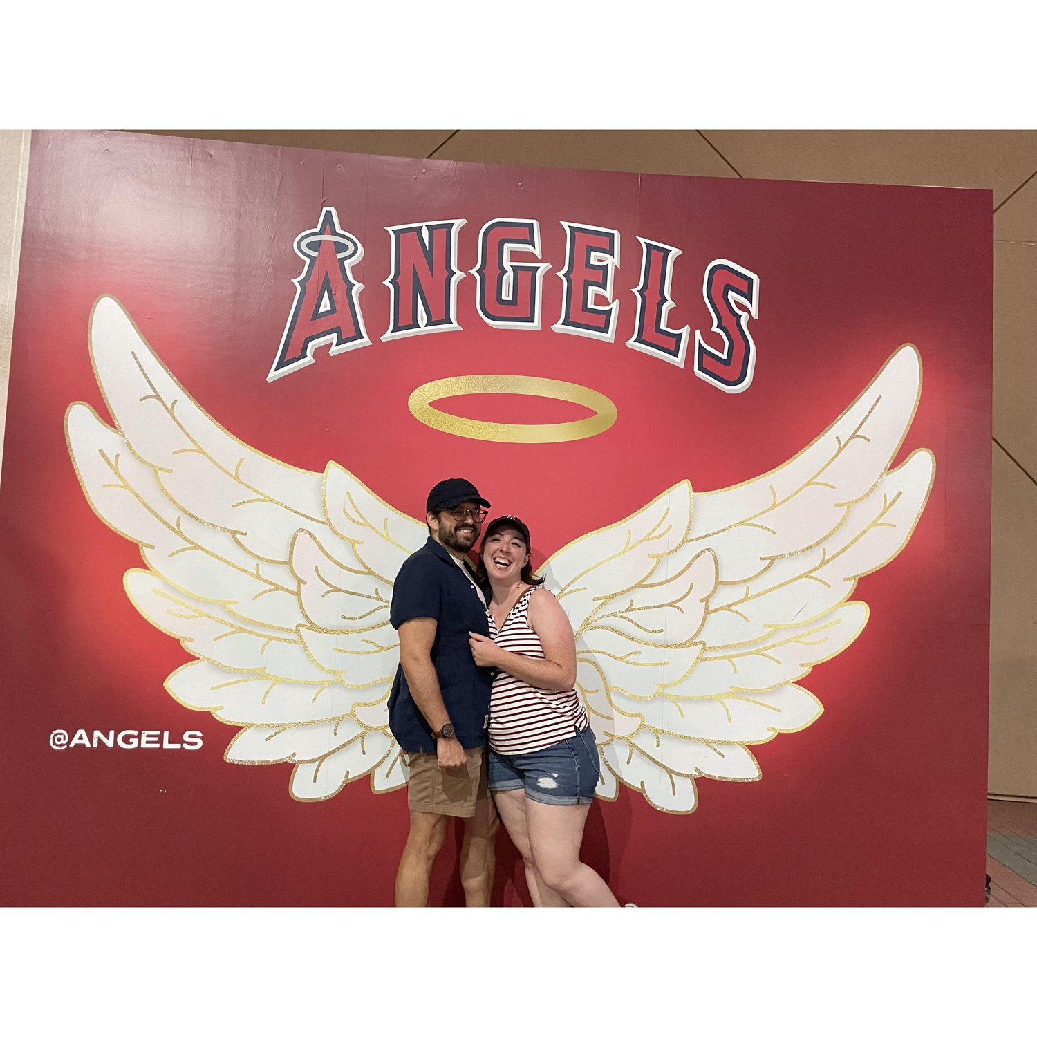 Fun at Angel's Stadium, the first time Steven met Megan's parents!