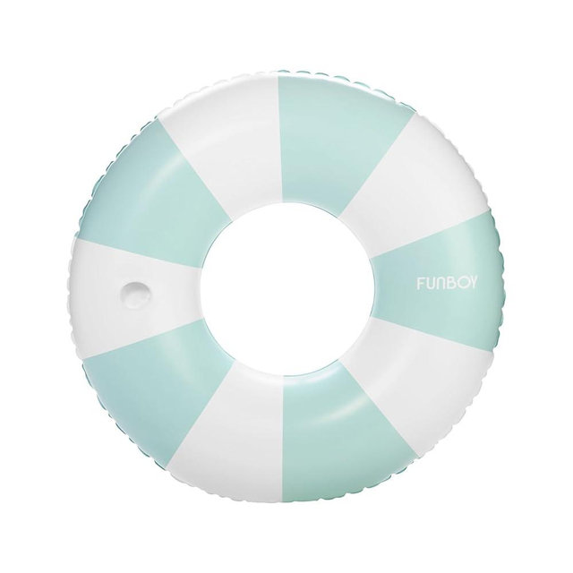 FUNBOY Giant Vintage Light Baby Blue Stripe 48'' Tube Float with Integrated Cup Holder, Perfect for a Summer Pool Party, Large