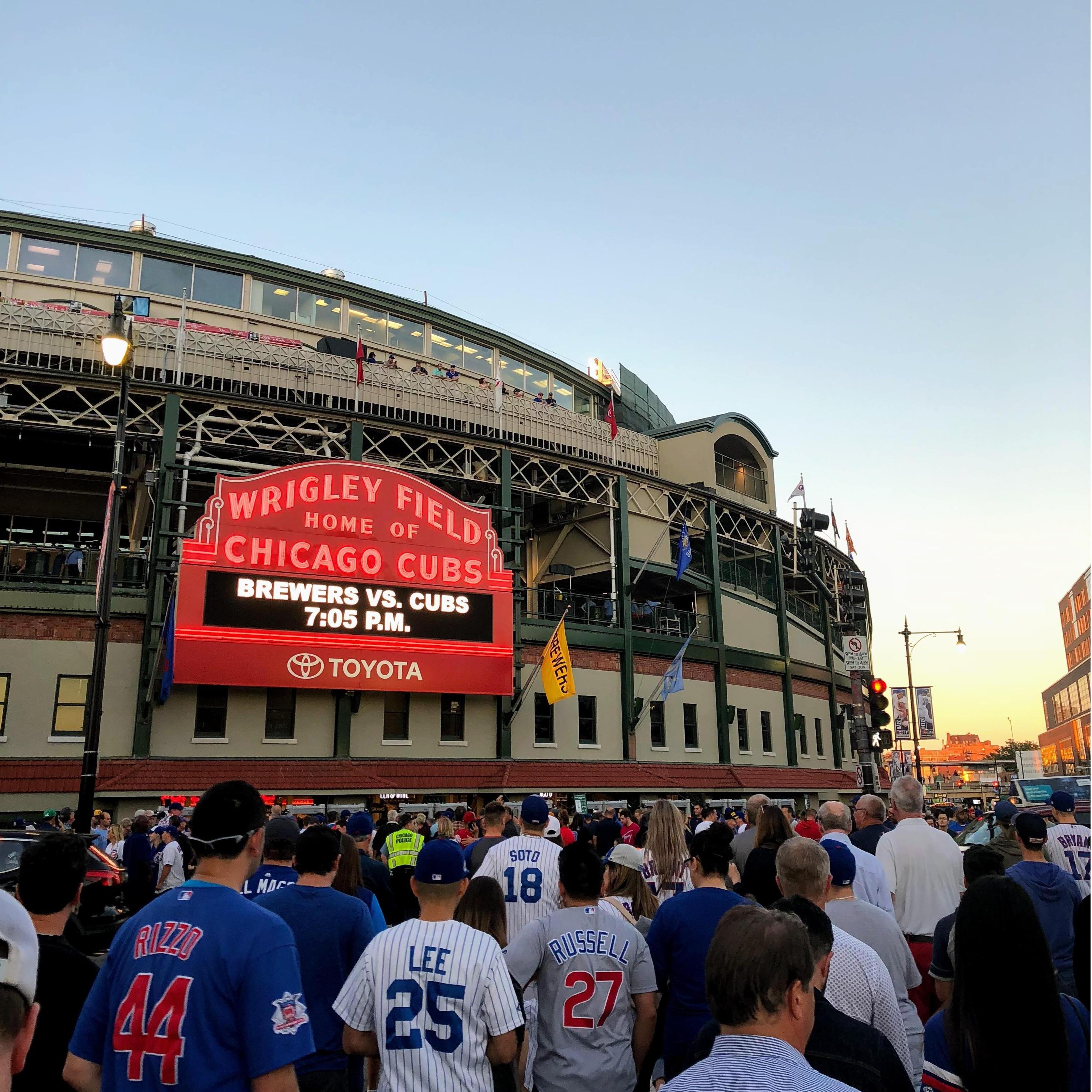 Bre's first time to Wrigley Field with her favorite Cubs fan