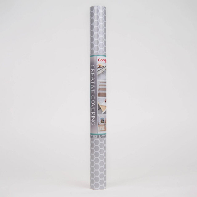 Con-Tact 18"x16' Adhesive Shelf Liner - Simple Honeycomb Gray