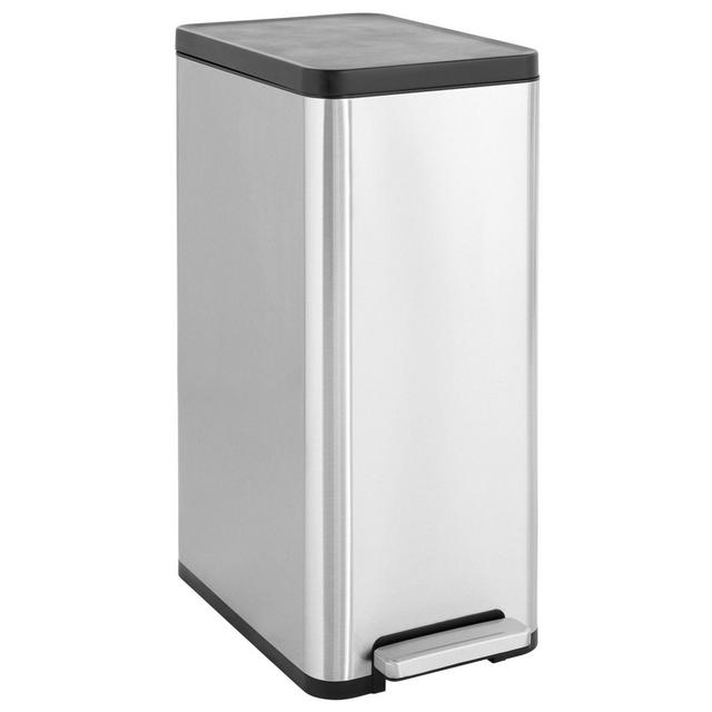 Squared Away™ Stainless Steel 13.2-Gallon Vertical Dual Compartment Step-On Trash Can