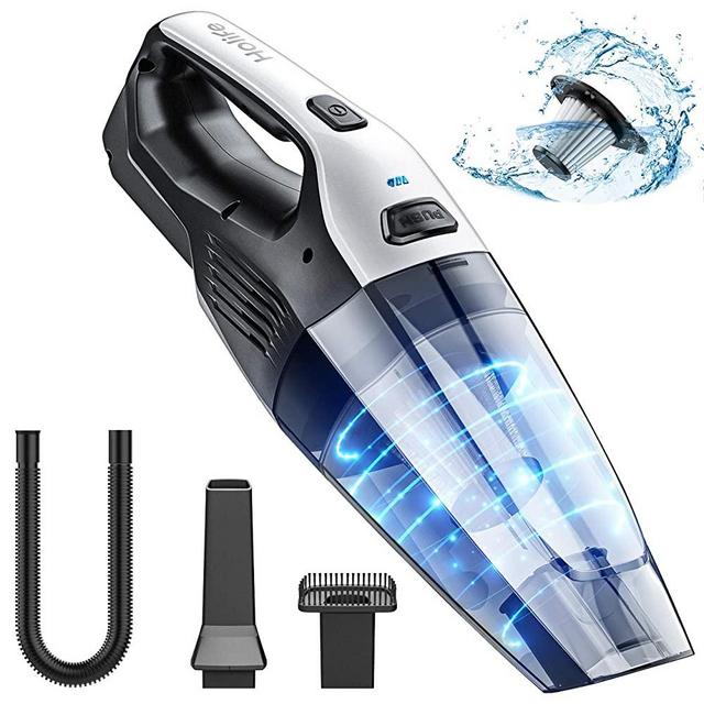 Holife Handheld Vacuum Cleaner Cordless, 7kpa Portable Hand Vacuum with Replaceable Battery and Stainless Steel Filter Quick Charge Tech for Pet, Hair, Home, Office, Car Cleaning