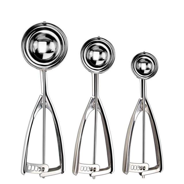 Cookie Scoop Set of 3 Ice Cream withTrigger Include 1.5 Tbsp 2.8 5.4  Stainless