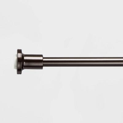 72" Tension or Permanent Mount  Cast Style Finial Shower Curtain Rod Bronze - Made By Design™