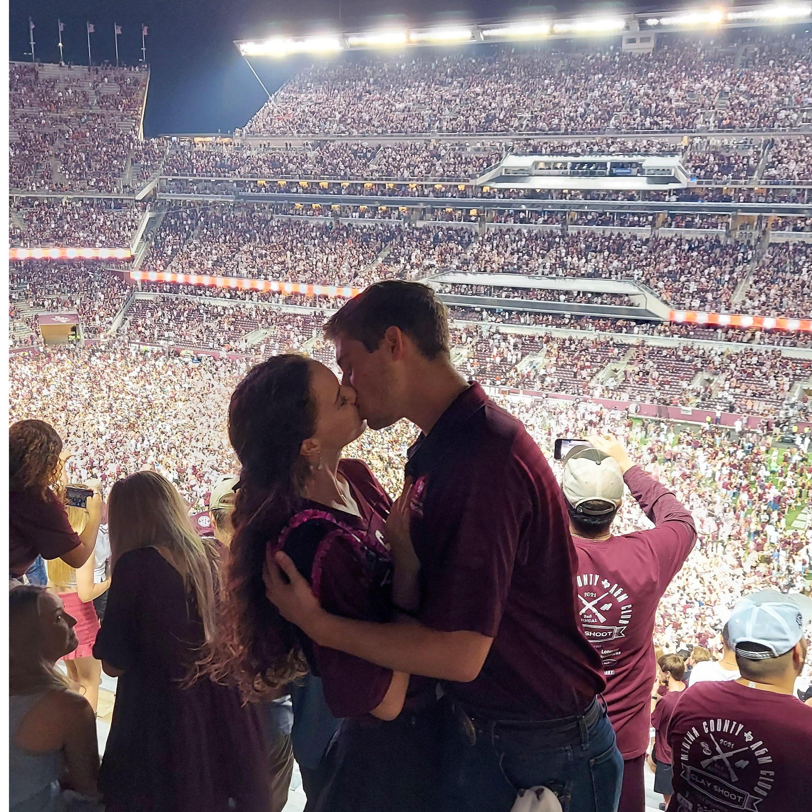 An iconic photo after A&M beat Bama!
