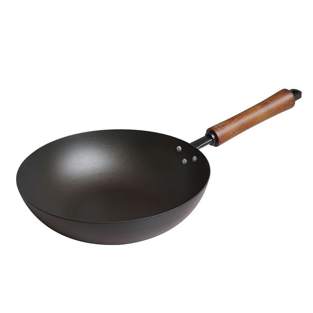 JOYCE CHEN Classic Series 9.5-Inch Preseasoned Carbon Steel Stir Fry Pan