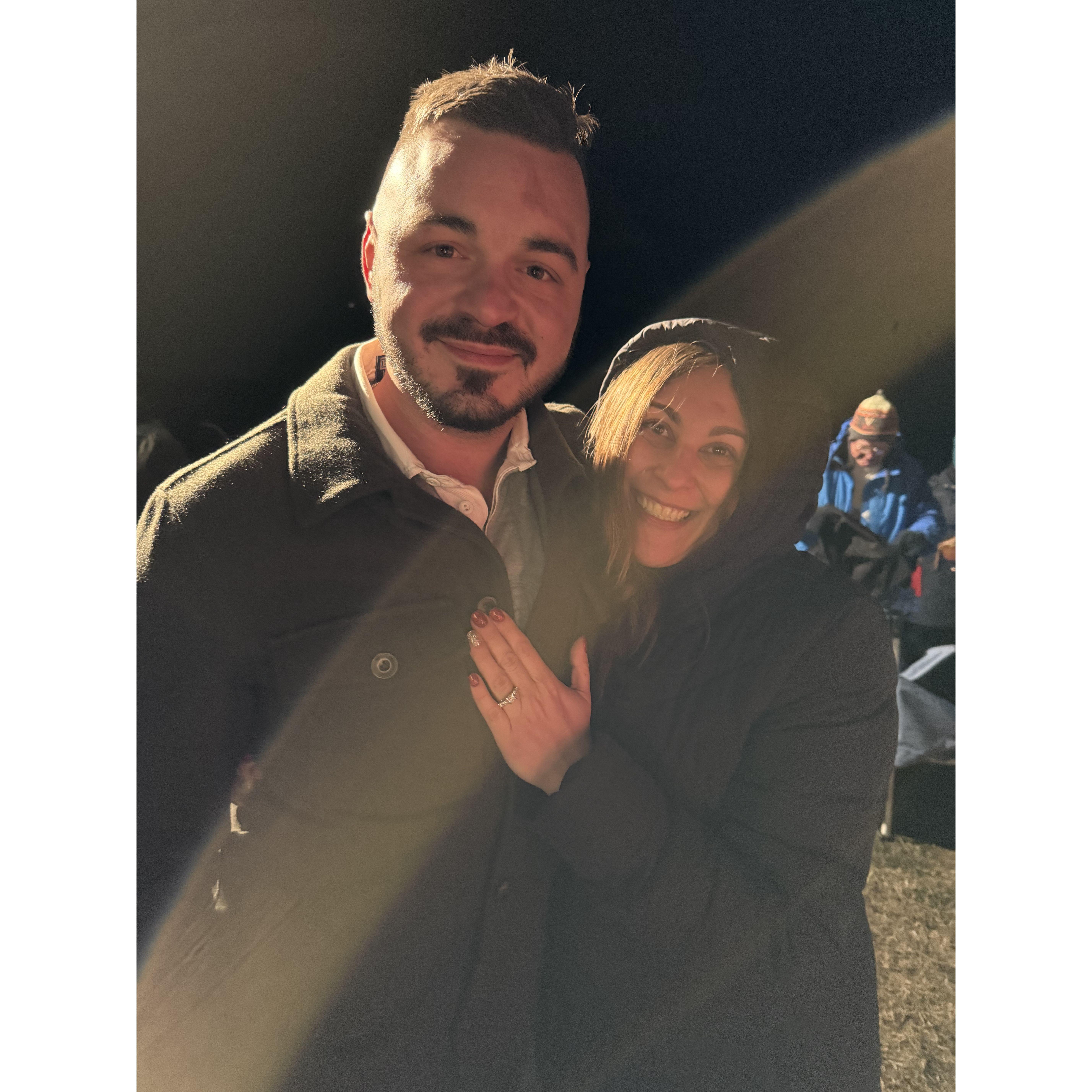 Our first picture as an engaged couple!