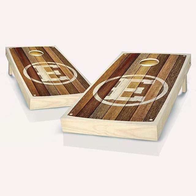 Skip's Garage Personalized Barnwood Monogram Cornhole Boards - Choose Your Letter and Accessories - Includes 2 Boards, 8 Bags and More