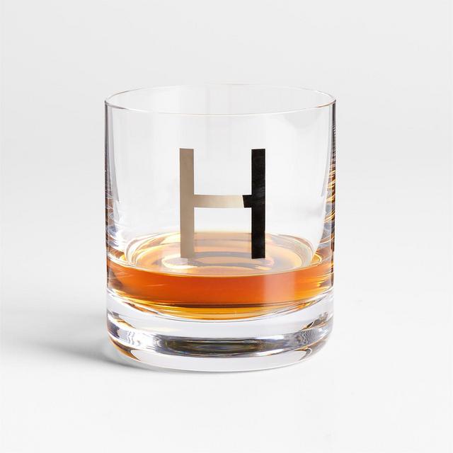 "H" Monogrammed Double Old-Fashioned Glass