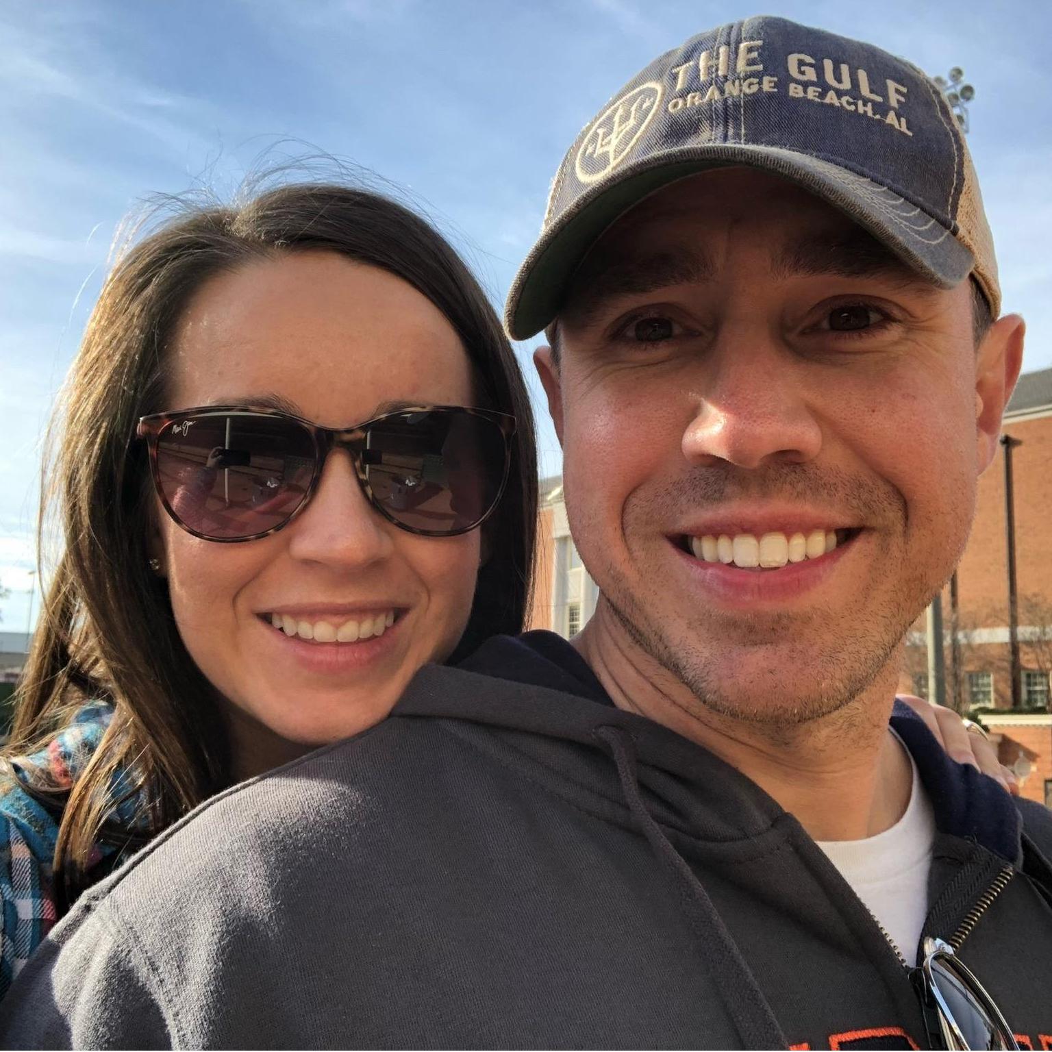 Our first picture together on the Samford baseball field where Scott was a pitcher.